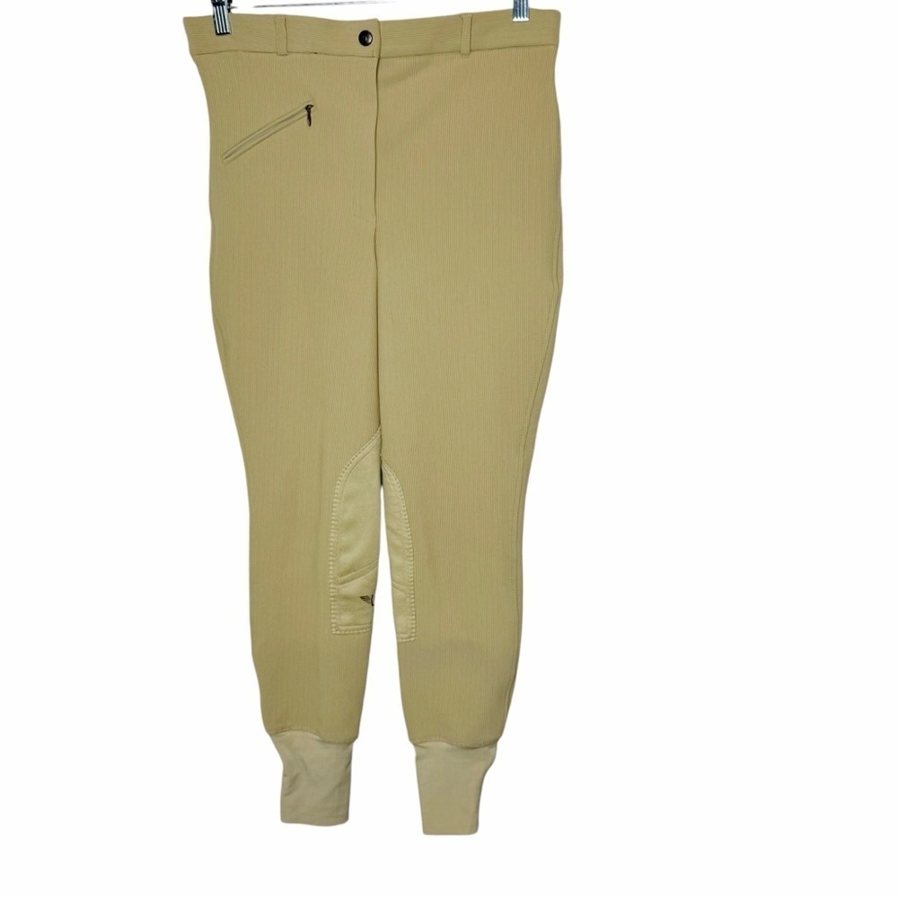 Tuffrider Ribbed Knee Patch Breeches Tan‎ Equestrian 32
